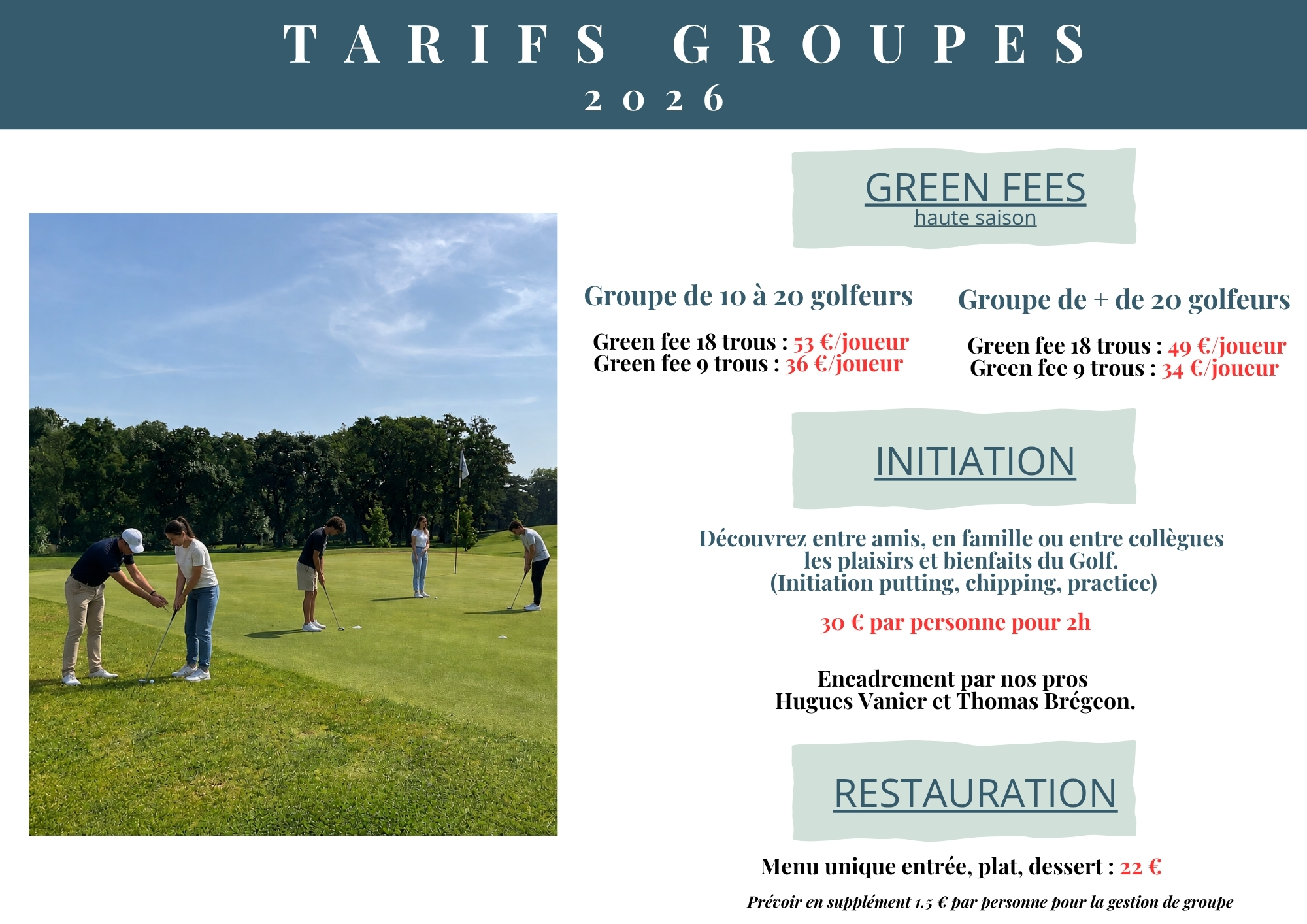Tarifs groupes
